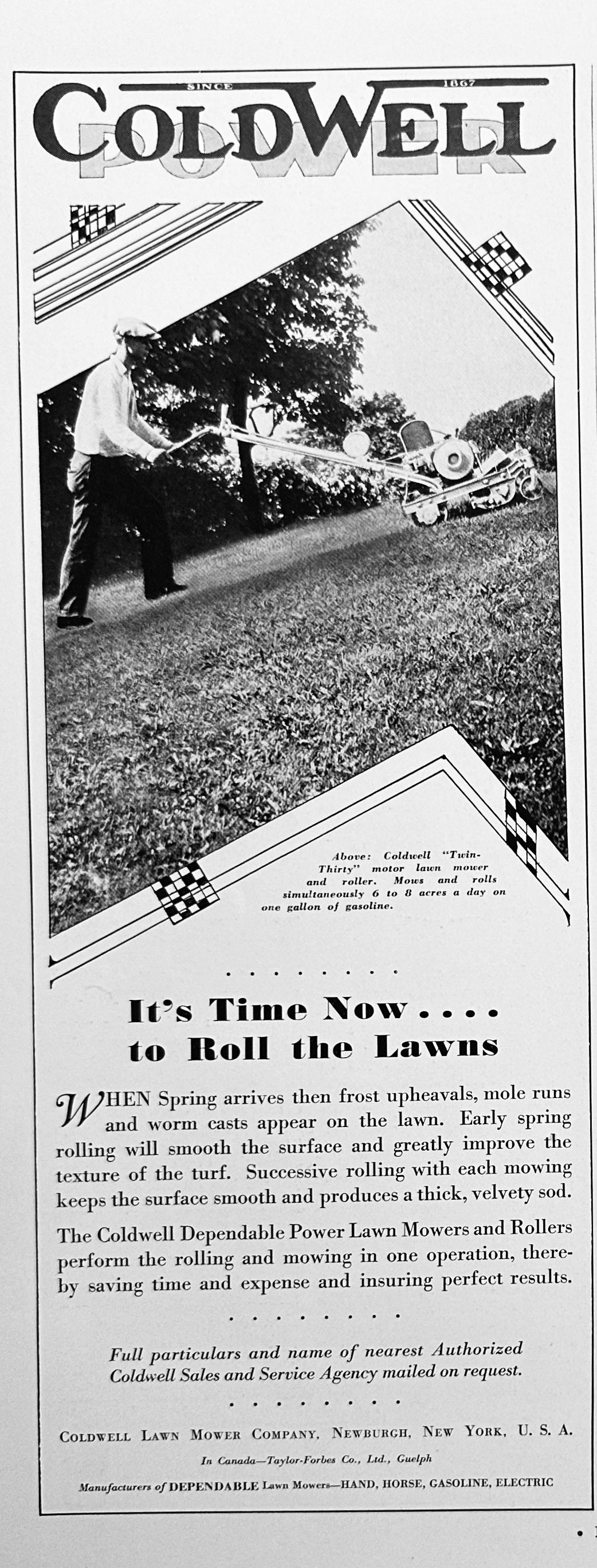 1934 Coldwell Lawn Roller & Mowers - Now that a Mower! Ad #1543