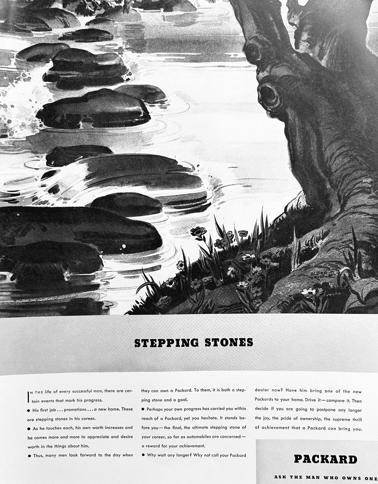 1934 Masterpiece Ad of Yesteryear - Packard - Stepping Stones Ad #1546