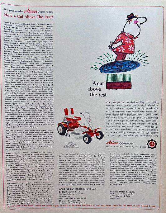 1967 Ariens Company - A Cut Above Brillion, WI Ad #1552