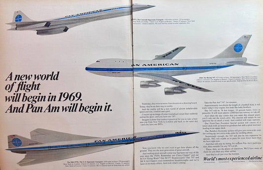 1967 (2-Page) Pan American Future Aircraft - Super Sonic's Ad #1553