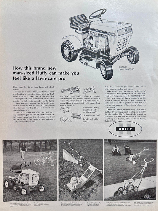 1967 Huffy Lawn Care Equipment Vintage Ad #1554