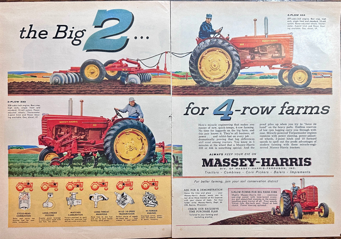 1956  (4-Page ) Massey-Harris Tractors Ad #N1194