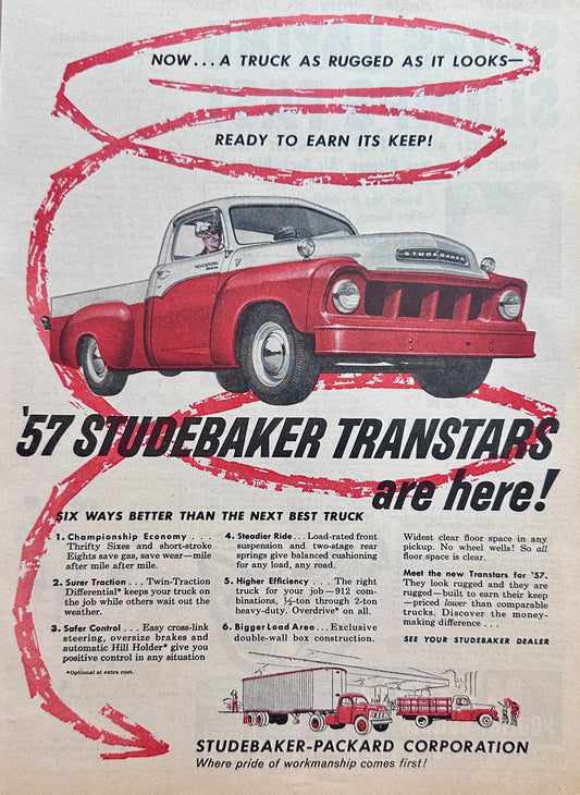 1956 Studebaker-Packard Transtar Trucks for 1957 AD #A377
