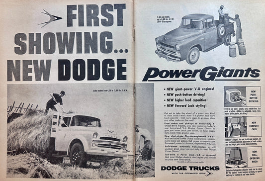 1956 (2-page) Dodge Power Giants - Dodge Trucks Ad #A381