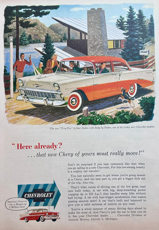 1956 Chevrolet Two-Ten in White over Tangerine Ad #A390
