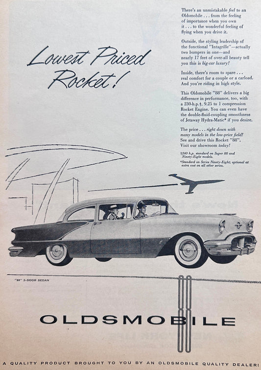 1956 Oldsmobile Rocket "88"2- Door Sedan Ad #A395