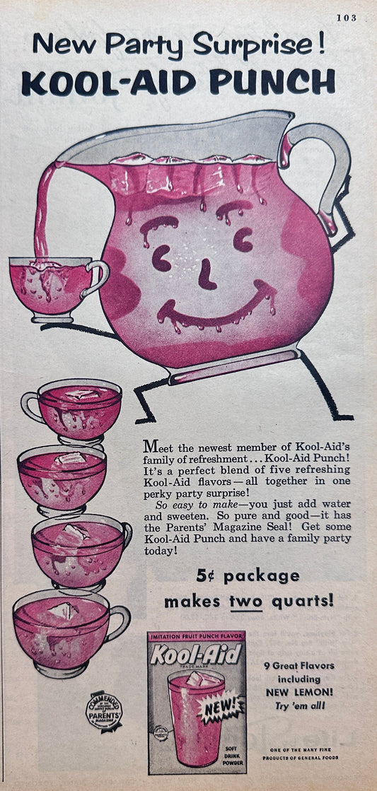 1956 New Party Surprise - Kool-Aid Punch Ad #N1209