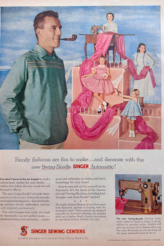 1956 Singer Swing-Needle Automatic Sewing Machine Ad #N1215