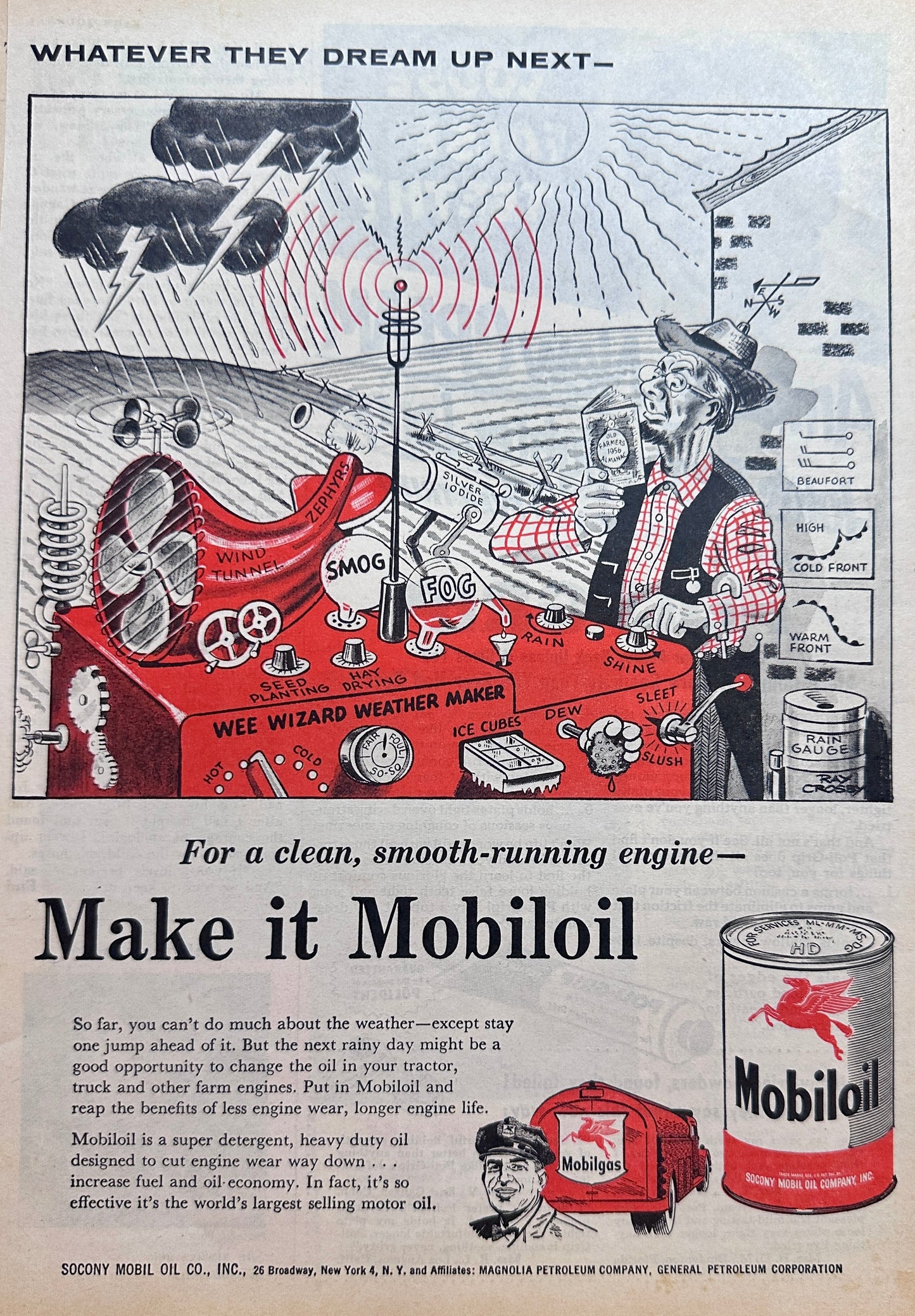 1956 Mobiloil - Whatever They Dream Up Next Ad #N1220 - Weather Maker