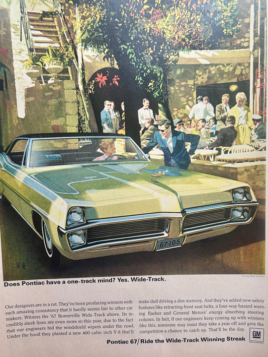 1967 Wide-Track Pontiac Bonneville Vintage Ad #1567
