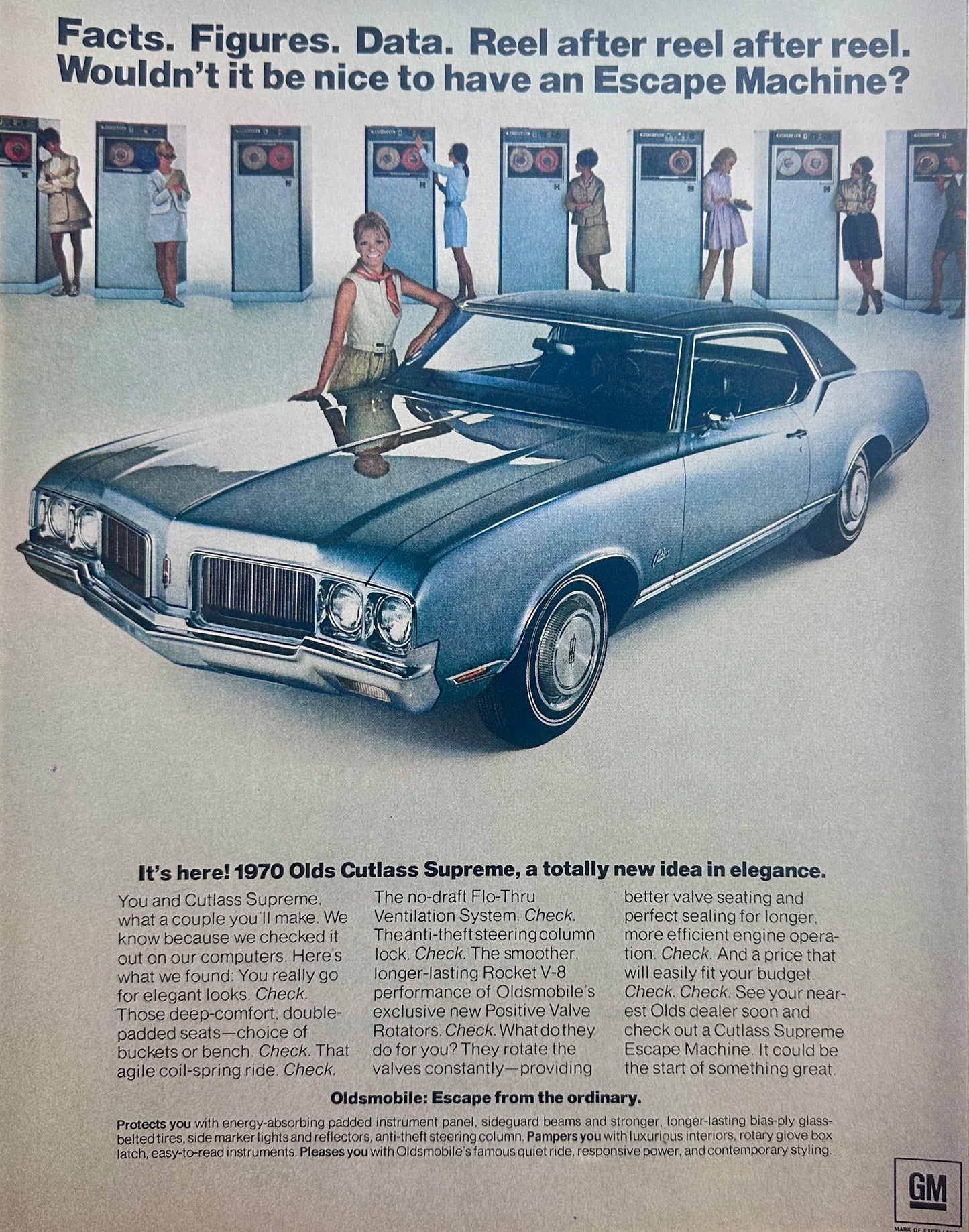 1970 Oldsmobile Cutlass Supreme in a "Modern" Data Center Ad #1579