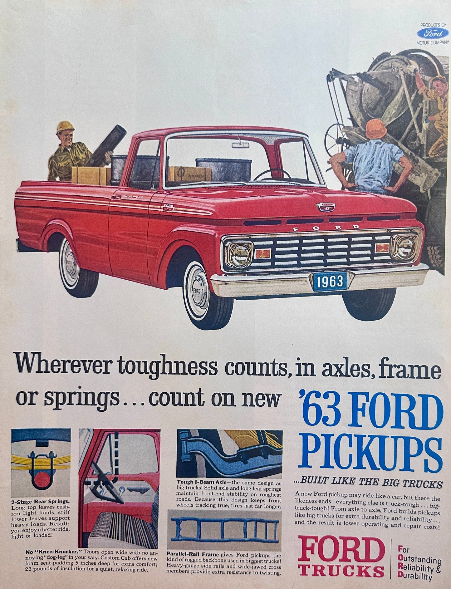 1963 Ford F100 Pickup Wherever Toughness Counts Ad #1581