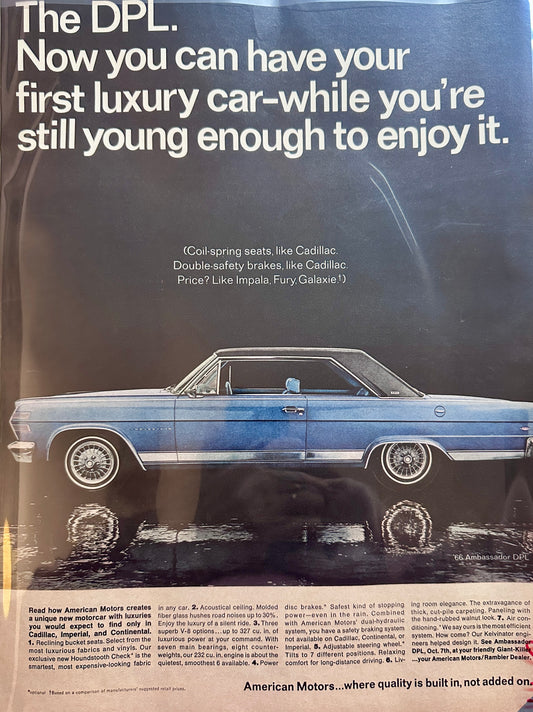 1966 AMC Ambassador DPL Luxury Sedan Ad #1565