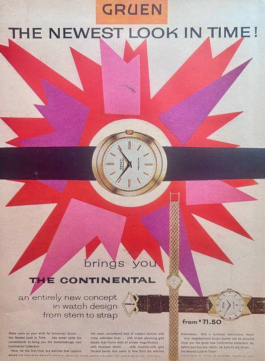 1957 Gruen Continental Watches from $71.50 Ad #1607