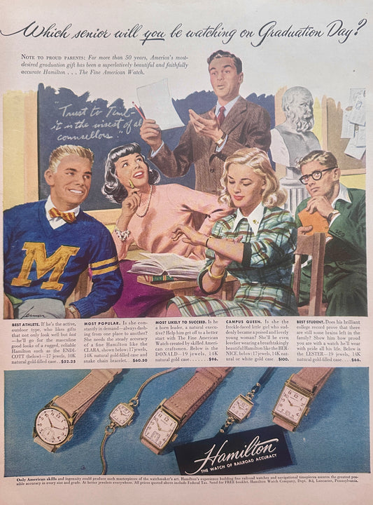 1947 Hamilton Watches for Your Graduating Senior Ad #1606