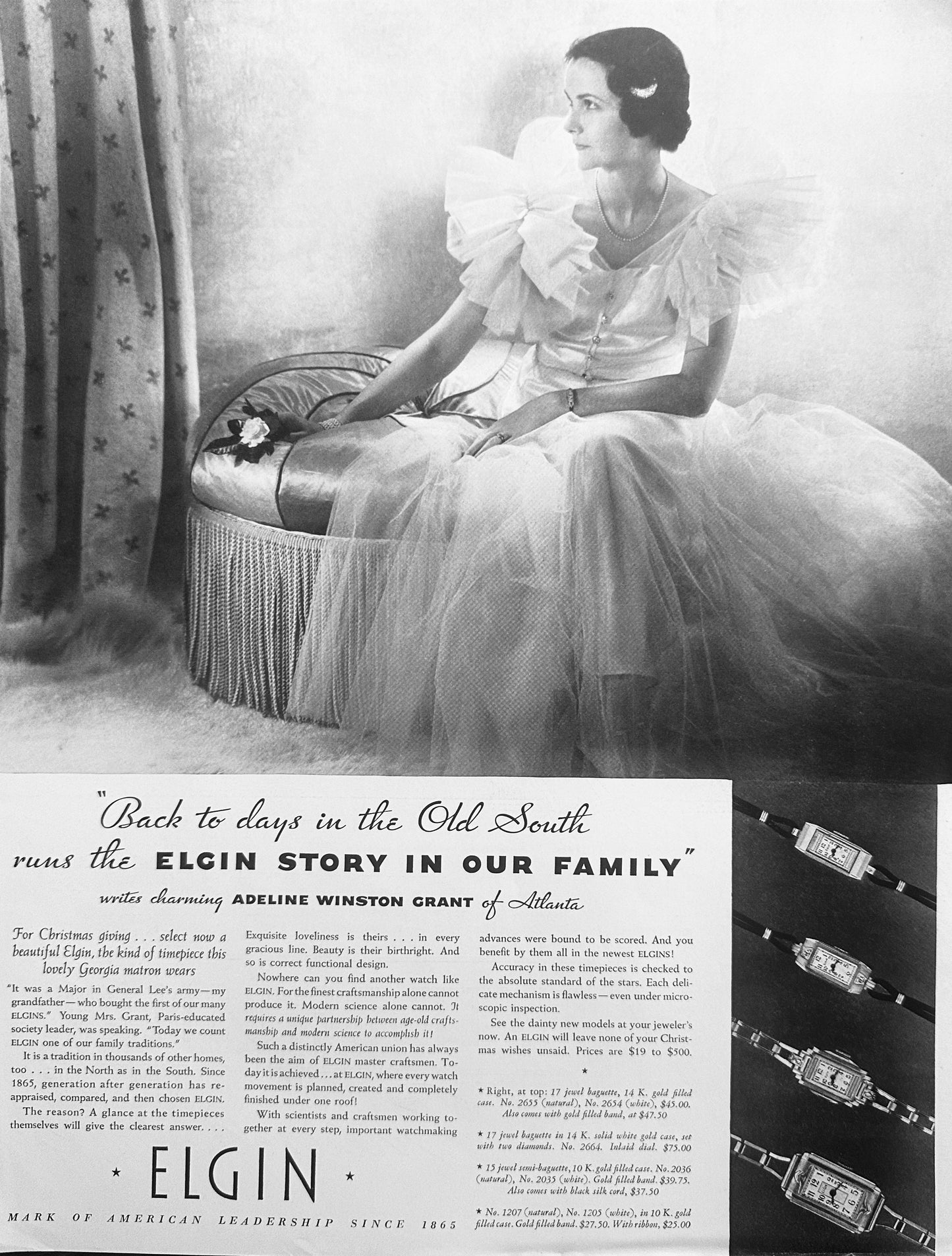1934 Elgin Ladies Watches  - 4 Styles Shown Ad #1599