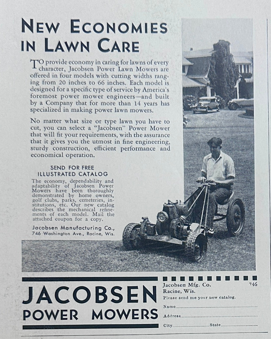 1934 Jacobsen Power Mower Ride-em Cowboy! Ad #1633