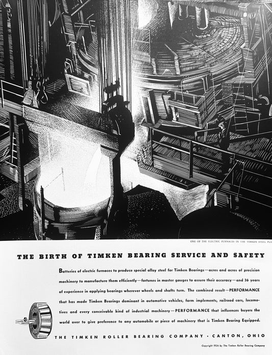 1934 Timken Roller Bearing Canto Oh Industrial Themed Ad #1638