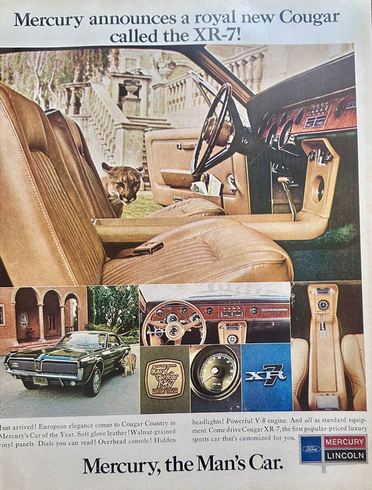 1967 Mercury XR-7 Cougar Muscle Car Ad #1655