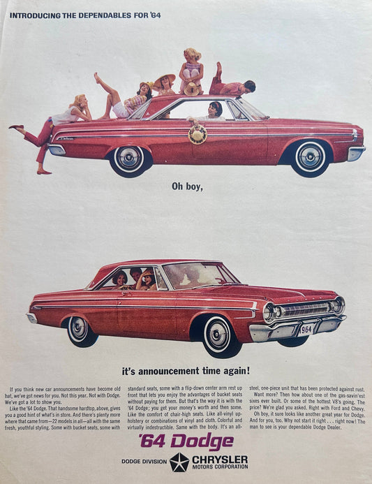 1964 Dodge Polara The Dependables for '64 Ad #1664