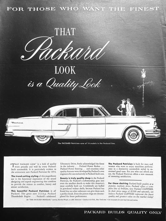 1954 Packard Patrician Styled in Restrained Good Taste - Ad #1666